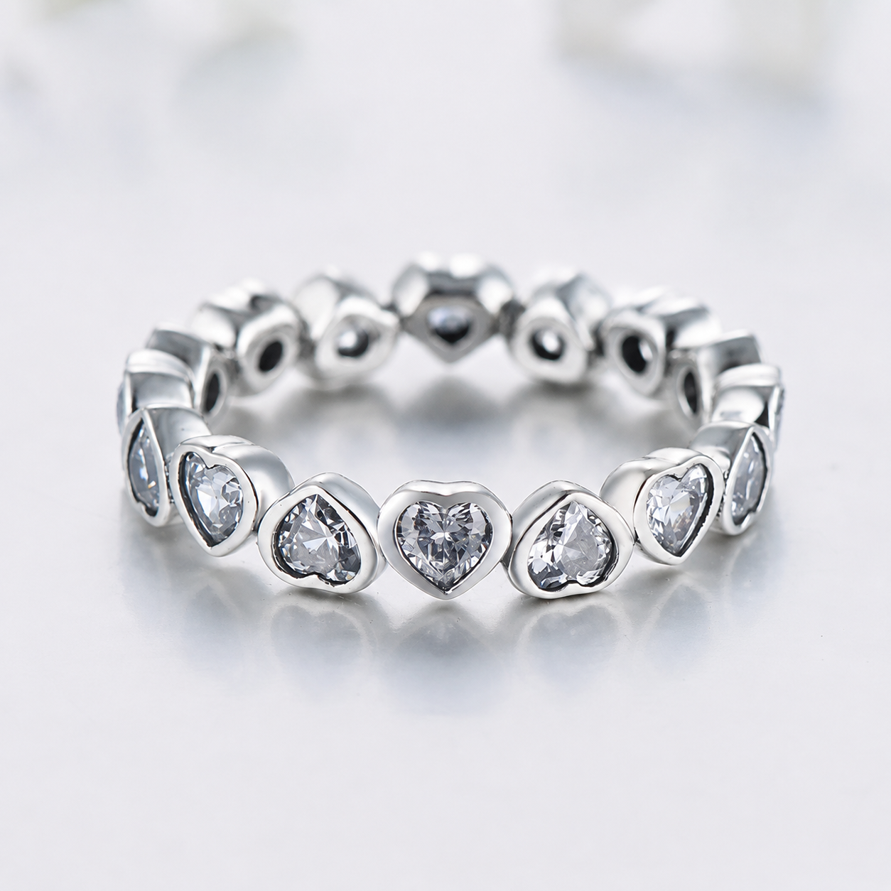 Heart Pavé Ring — Genuine 925 Silver