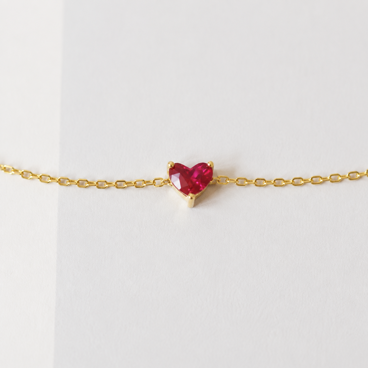 Red Heart Charm Bracelet — Genuine 925 Silver