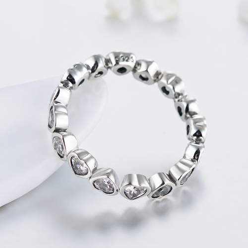 Heart Pavé Ring — Genuine 925 Silver