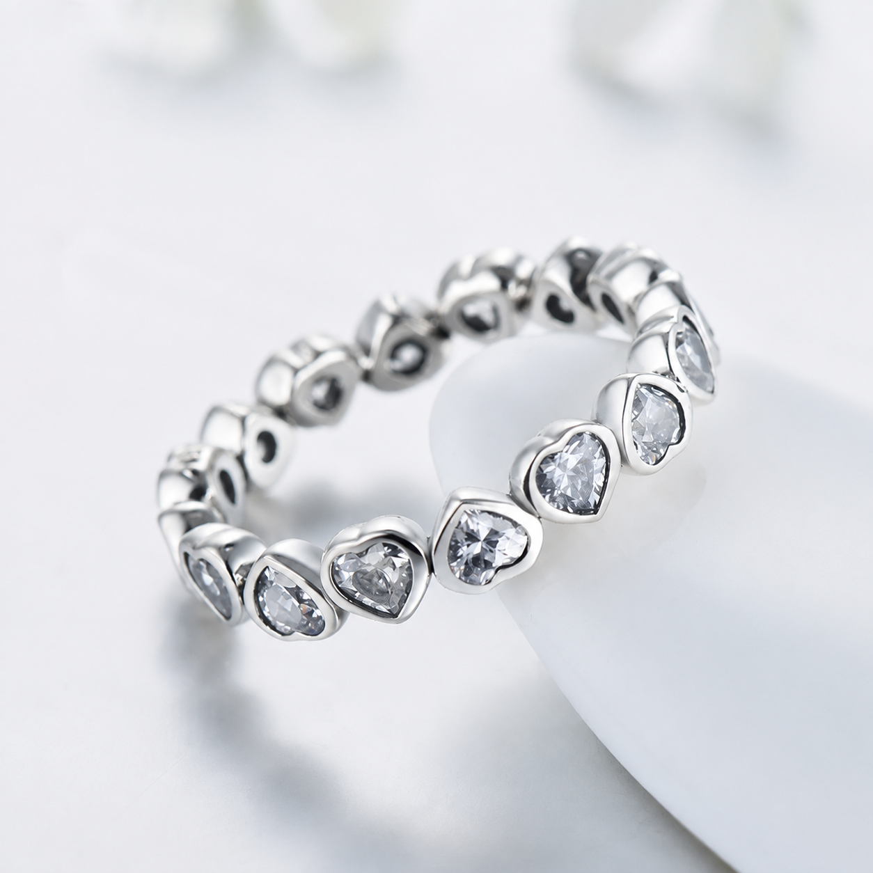 Heart Pavé Ring — Genuine 925 Silver